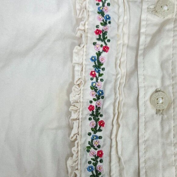 OshKosh Baby Girls Floral Cottagecore Button Up Short Sleeve Blouse / 36 Months - Picture 4 of 6